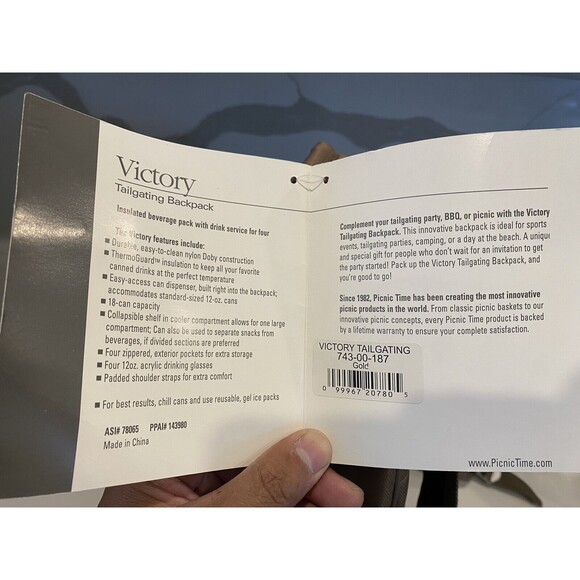 Picnic Time Tailgating Cooler Backpack Insulated Bag 12QT 18 Can Cooler, bronze - Picture 12 of 12